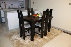 luxurious fully furnished three bedroom apartment with swimming pool ,fully equipped gym children play area, ample parking space and a relaxing rooftop with a breathtaking city views