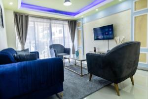 Beautifully and Elegantly furnished three bedroom with swimming pool fully equipped gym ample parking and children playing ground and a relaxing rooftop with an amazing scenic city views