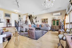 Atmospheric house on riverbank