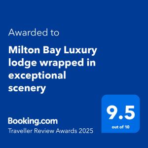 Milton Bay Luxury lodge wrapped in exceptional scenery