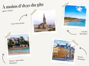 Maisons de vacances La Longere 1750 Hambye piscine grand jardin : photos des chambres