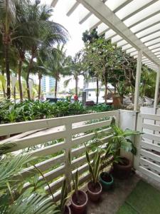 azure beach front view