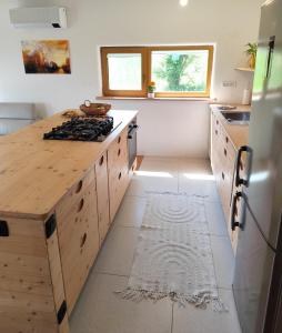 Naravna lesena hiša v naravi z lastnim vrtom