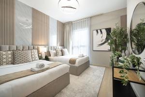 Luxury 4 Bedroom Apartment with Ferrari World and Sea Views, Yas Island Waterfront, Pool, Gym, Playground, Walk to Yas Mall