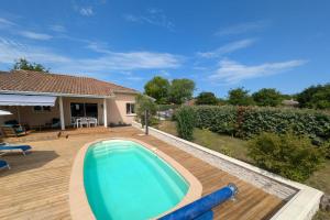 villa near ocean with swimming pool