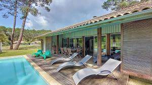 Appartements M-Clairiere aux Chevreuils 01-Moliets Maison avec piscine privee proche ocean : photos des chambres