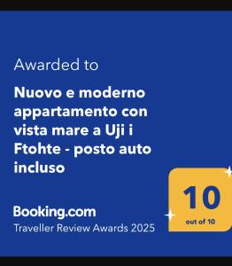 Nuovo e moderno appartamento con vista mare a Uji i Ftohte - posto auto incluso