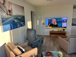 Ferienwohnung Marienleuchte - BeltBlick 1 - Erste Reihe Meerblick, 2 Schlafzimmer, Garten