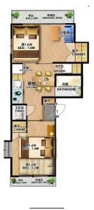 2 bedrooms and 1 living room on the 1st floor, 40sqm house, 10 min walk to Oji 2 min walk to Kajiyara Toden Arakawa Line