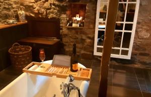 The Bothy, wood fired hot tub, luxury spa bathroom