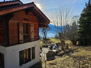 Grand chalet rustique à Gryon, avec vue et cheminée