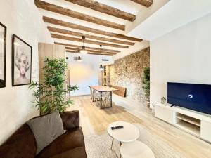 Piso con dos habitaciones con camas dobles y terrazas en el Poblenou