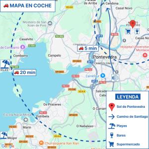 5min Pontevedra en coche, x2 Parkings, Taxi privado - con coste