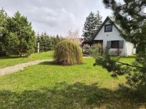 Uroczny domek z dużym ogrodem i tarasem blisko jeziora, cisza i spokój