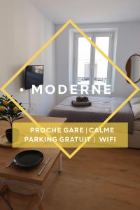 Appartements Studio Neuf et Moderne St-Die - Calme - Wifi - 2 min Gare - Parking Gratuit Proche : Appartement 1 Chambre