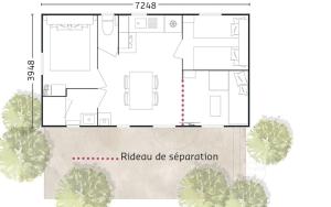 Campings Mobil home premium 8 pers camping 4 etoiles : photos des chambres