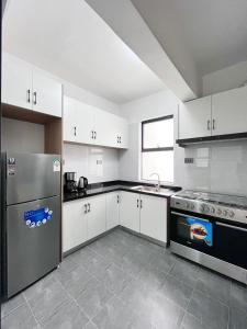 elegant luxurious three bedroom with swimming pool well equipped gym ample parking space and children playing ground and a relaxing rooftop with and amazing scenic city views