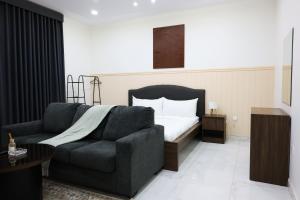 A spacious apartment with a full kitchen