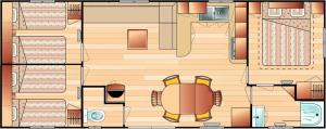 Campings Bungalow TORNADO climatise avec 3 chambres : Mobile Home