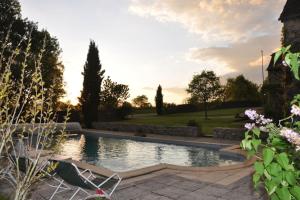 Maisons de vacances Domaine du Chateau la Rhue grand espace piscine : photos des chambres