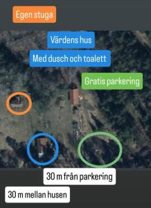 Egen stuga med delat badrum