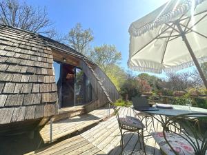 Maisons de vacances Dome en bois avec Piscine et sa Vue seine et foret : photos des chambres
