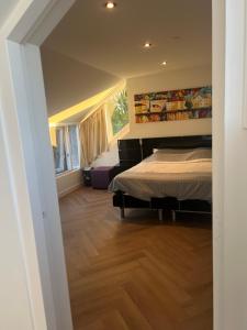 Ruime slaap kamer met werkplek en privé badkamer bij Jacqueline