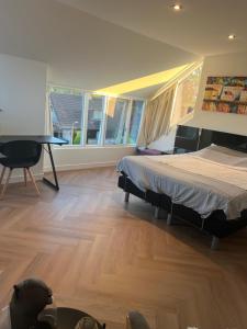 Ruime slaap kamer met werkplek en privé badkamer bij Jacqueline