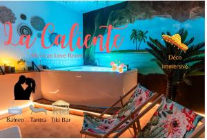 Appartements La Caliente love room glamour balneo en duo : Appartement 1 Chambre