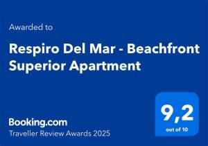 Respiro Del Mar - Beachfront Superior Apartment