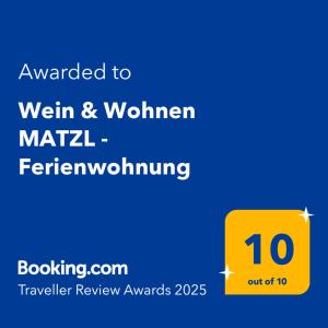 Wein & Wohnen MATZL - Ferienwohnung