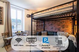 Appartements Bricks Industry Hyper Centre Fontaine Moussue : Studio avec mezzanine