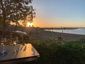 BEACH VILLA in erster Reihe - direkter Strandzugang - eingezäunter Garten - Dachterrasse - 2 Gartenterrassen - Terrassendach - Grill mit Plancha - XXL Meerblick - Bar - SONOS Soundanlage - Pool Whirlpool - kinderfreundlich - Hunde willkommen