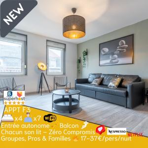 Appartements 1 STUDIO & 5 APPTS - 1 a 4 lits - 1 a 7 pers - max 31 pers - 1 immeuble - Confort, Flexibilite ------ ENGLISH - 1 STUDIO & 5 APTS - 1 to 4 beds - 1 to 7 guests - up to 31 - same building -- Cattenom : photos des chambres