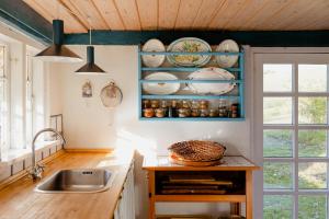 Thatched House Between Forest And Meadow