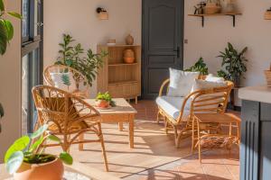 Maisons de vacances Gite Lunaben-Maison en pierres avec piscine : photos des chambres