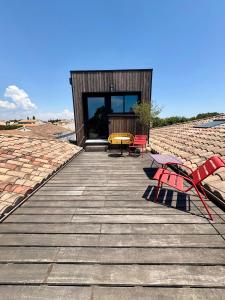 Sejours chez l'habitant Une adorable chambre SUR les toits : Chambre Double avec Terrasse