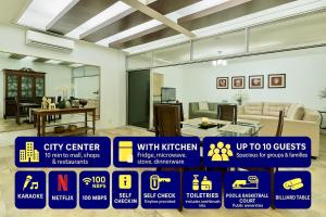 Modern 4BR House with Billiards,KTV,WIFI,Netflix-10mins from Robinson Mall