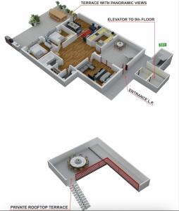 Penthouse Rooftop Loft, 190sq, Panorama Terrace, 1min to Main Station- 5min to City