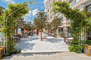 On the sand near the sea