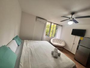 Suite con cocina pequeña y baño privado