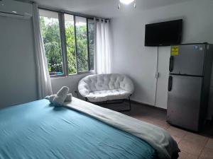 Suite con cocina pequeña y baño privado