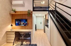 Studio Incrível com mezanino no Brooklin