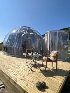 Glass domes at Arctic Ocean Lodge