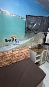 Suíte Mar 210 - Econômica e Compacta - Praia do Morro - Prédio frente Mar com elevador, atravessou a avenida, já está na Praia - Garagem - Internet