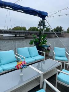 Houseboat on the water