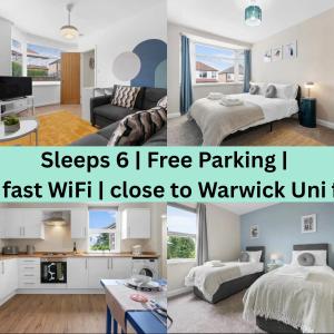 3BR nr Warwick Uni-Free Parking, Fast WiFi, Sleeps 6