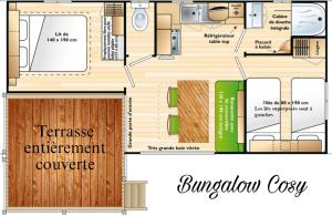 Campings Bungalow Cosy equipe : photos des chambres