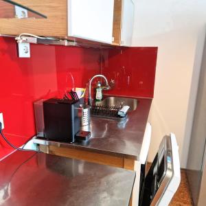 High-rise apartment with sunset