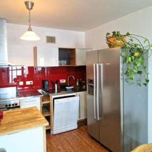 High-rise apartment with sunset